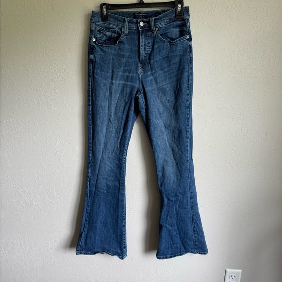 Lucky Brand Dark Wash Blue High Rise Flare Stevie Jean Womens 8 Stretch - Picture 1 of 6